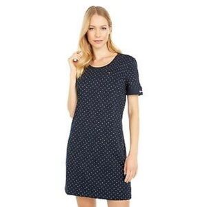 Tommy Hilfiger Mini Dress Navy Polka Dot T-Shirt Dress Size Medium